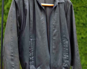 Vintage Neto Ladies Pre-owned Soft Black Leather Bomber Style Jacket / Black Bomber Jacket / Ladies Black Leather Jacket / Size 11 Jacket