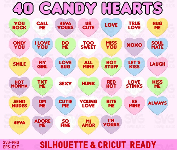 Download Candy Hearts SVG | Valentine SVG | Valentines Day | Candy ...