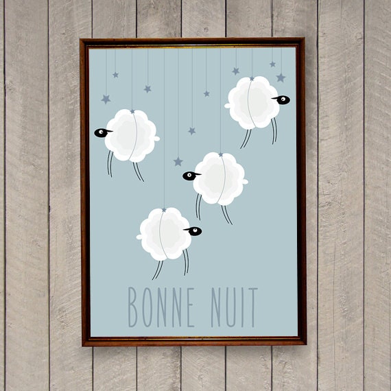 Pépinière art print décor de chambre denfant par elisaerinlehan Décor de bébé Mouton Chambre