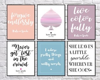 Kate Spade Wall Decor kate spade poster kate spade inspired kate spade printable Kate Spade Wall Decor kate spade poster kate spade inspired kate spade printable