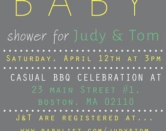 Custom Baby Shower Invitations - Printable