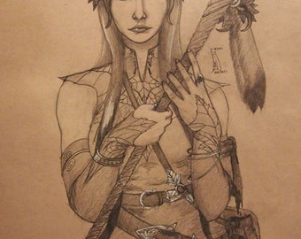 Keyleth, druid, air ashari, vox machina, critical role, critrole, d&d, dnd, dungeons and dragons, fantasy, fantasy art, original art, print