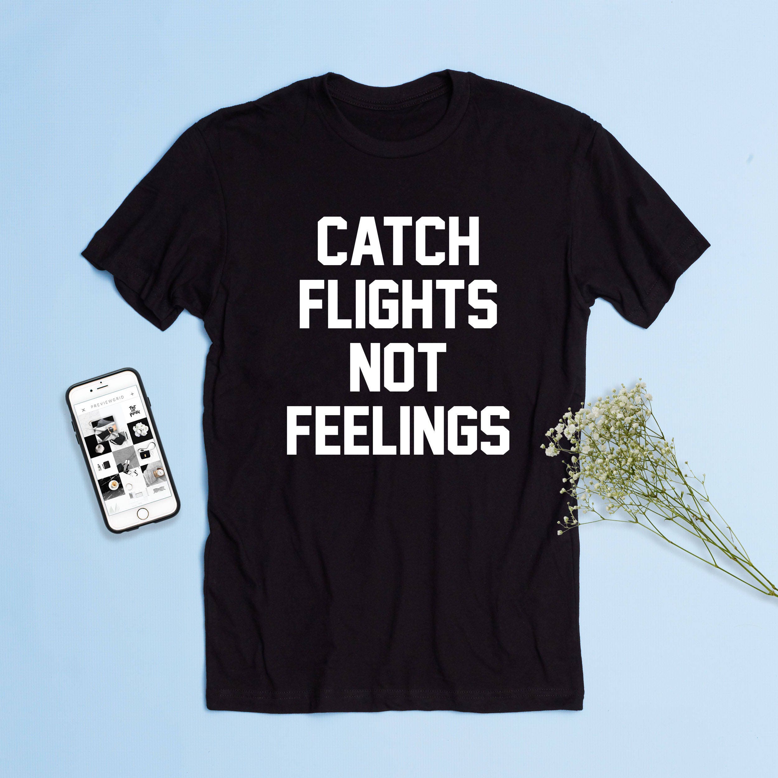 catching flights and feelings couples shirt