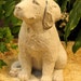 cement golden retriever garden statue