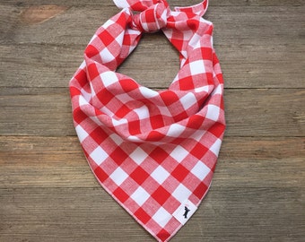 Red Dog Bandana, Red Plaid Dog Bandana, Red Bandana, Red Dog Bandana, Pet Bandana, Red Plaid Bandana, Pet Gift, Red Bandana, #dog, valentine