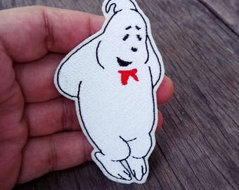 The White Smiling Ghost in The Ghostbusters Film - Iron on Patch