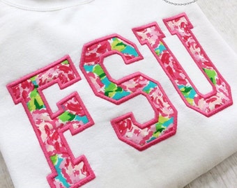 Lilly Inspired Sweatshirt - Lilly Inspired FSU Sweatshirt - Lilly Pulitzer Inspired - State Sweatshirt - State Pride
