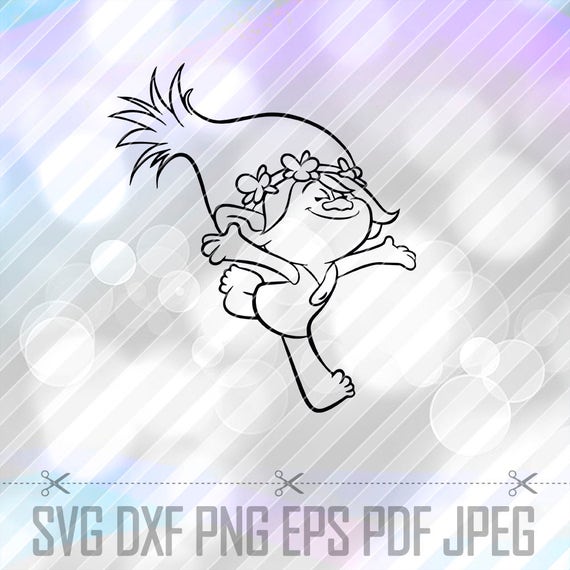 Download SVG DXF PNG Princess Poppy Trolls cut File Stencil Cricut