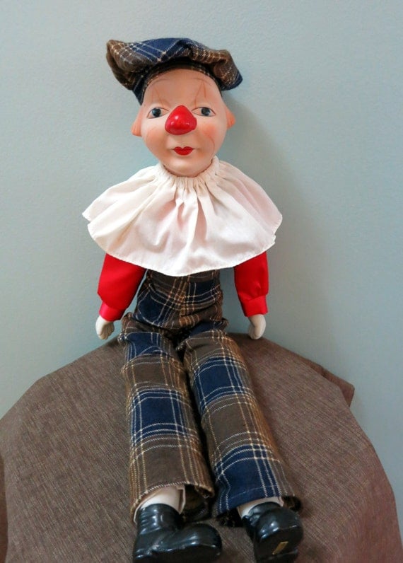 Vintage Porcelain Clown Doll Clown Collectible Porcelain