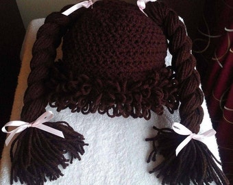 Cabbage Patch Kid inspired wig/Baby Photo prop/Yarn hair/doll wig/Nostalgic costume/dressup wig/pigtails/ponytail wig/yarn braids/loops/bows