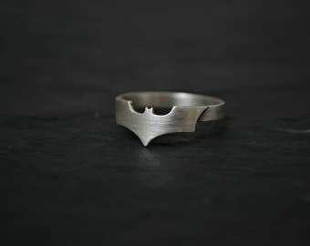 Batman Ring - 925 Sterling Silver Superhero Ring Batman Men Jewelry - Geeky Nerdy Batman Ring - Comic Geek gift