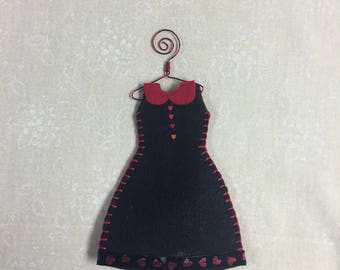 Organic Lavender Filled Sachet Dress, Black with Red Accents