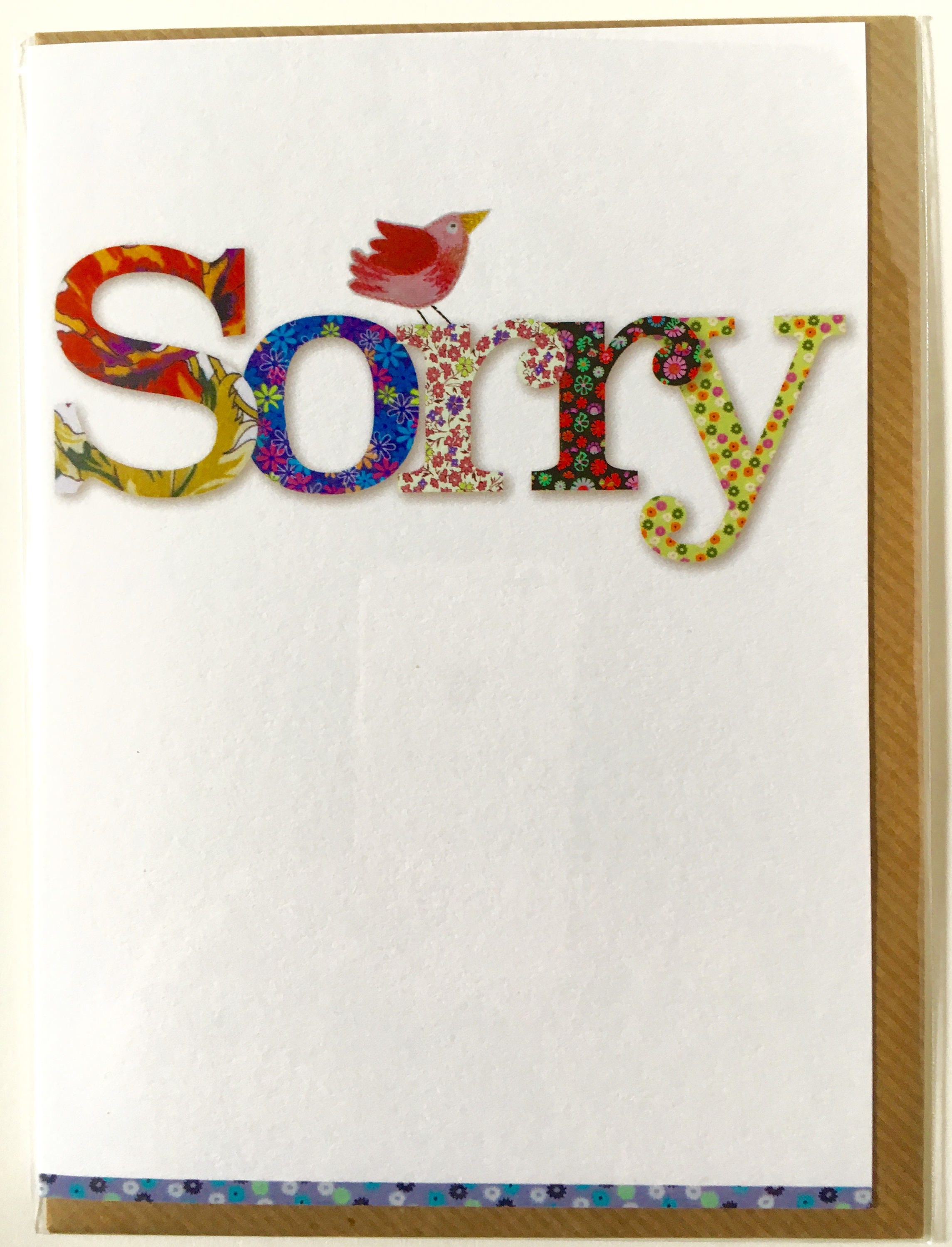 Sorry card Apology card Need to say sorry Blank inside