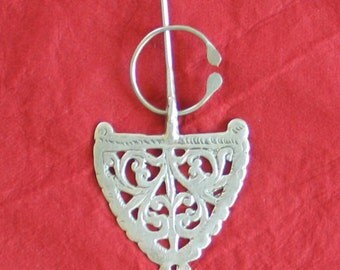 Mexican Silver Pin Brooche Pendant Vintag Black Abalone