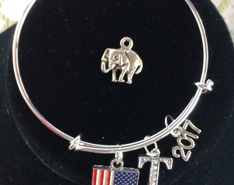 Bangle, bracelet, 2016 or 2017, Inauguration, Trump, USA Flag T2017