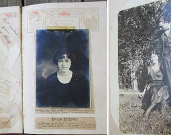 Antique Wedding Album 1912 Wedding Scrapbook, Marriage License, Photos, Cards and More, Wedding Journal