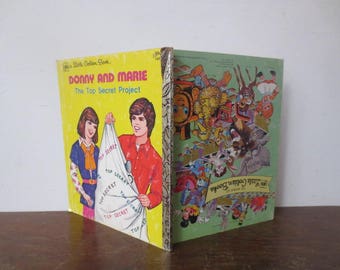 Vintage '70s Little Golden Book, Donny and Marie, The Top Secret Project - Misprint! Upside-Down Cover!