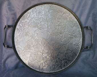 Aluminum Craft Serving Tray, Aluminum Carved Tray, Aluminum Decorative Tray