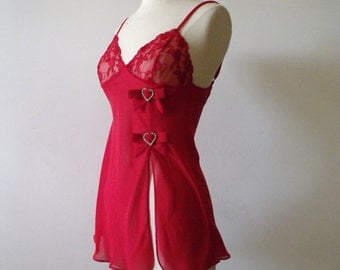Red negligee | Etsy