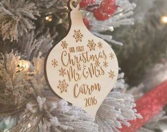 Our First Christmas As Mr and Mrs Ornament Our 1st Christmas Ornament