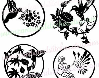 Hummingbirds SVG - Birds SVG - Digital Cutting File - Graphic Design - Vector File - Instant Download - Svg, Dxf, Jpg, Eps, Png