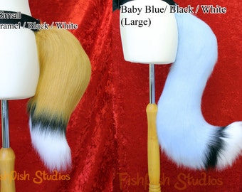 3 colour Fox / Wolf Fursuit Cosplay Tail Three stripes - Great for Furries Cosplay Costumes canine dog kitty cat neko - multi color