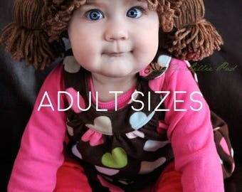 Cabbage Patch Kid Hat - Cabbage Patch Wig - Cabbage Patch Hat- Cabbage Patch Crochet Hat - Cabbage Patch Costume - Halloween - Adult Sizes