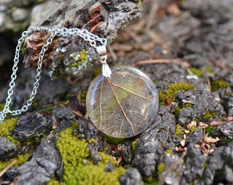 Leaf Skeleton Real Leaf Resin Pendant