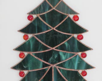 Stained Glass Christmas Tree Suncatcher - Price Includes Shipping