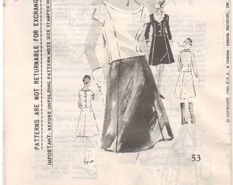 1964 - Spadea 53 Vintage Sewing Pattern Size 14 Bust 36 1/2 Duchess Of Windsor Blouse Short Sleeve Back Button A Line Skirt Jacket Suit