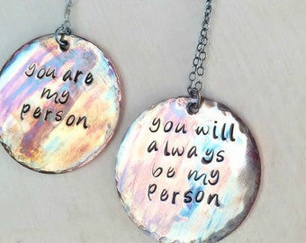 Youre My Person Necklace, BFF Necklace, Bride Necklace, Bridesmaids Jewelry, Valentines Day Gift