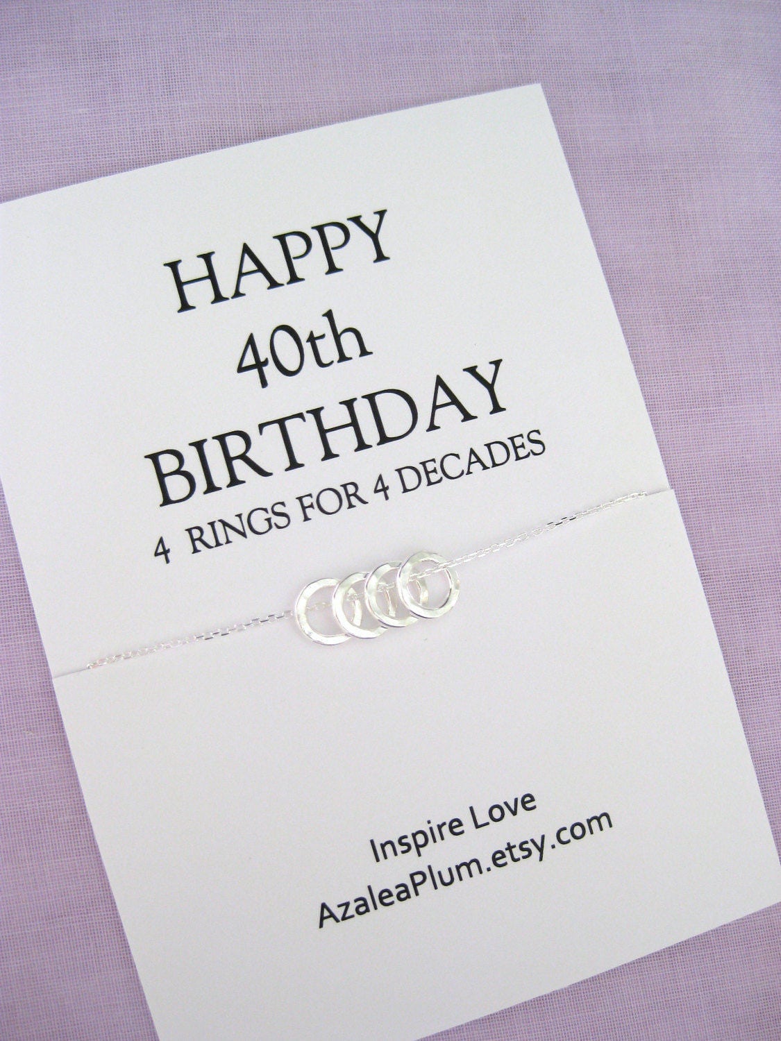 Sister 40th Birthday Necklace 40th Birthday Gift. Sterling