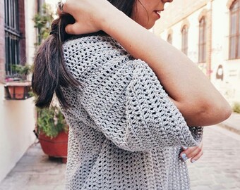 Crochet PATTERN- The Roxy Cardigan Sweater Pattern- Summer Crochet Cardigan Pattern
