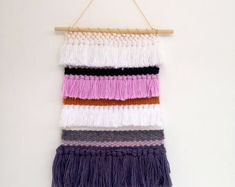 Handmade Woven Wall Hanging - boho fibre art tapestry