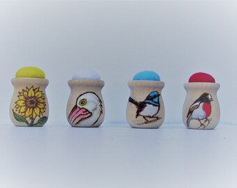 Sweet Little Pin Cushions - Pyrography - Woodburning - Custom Orders