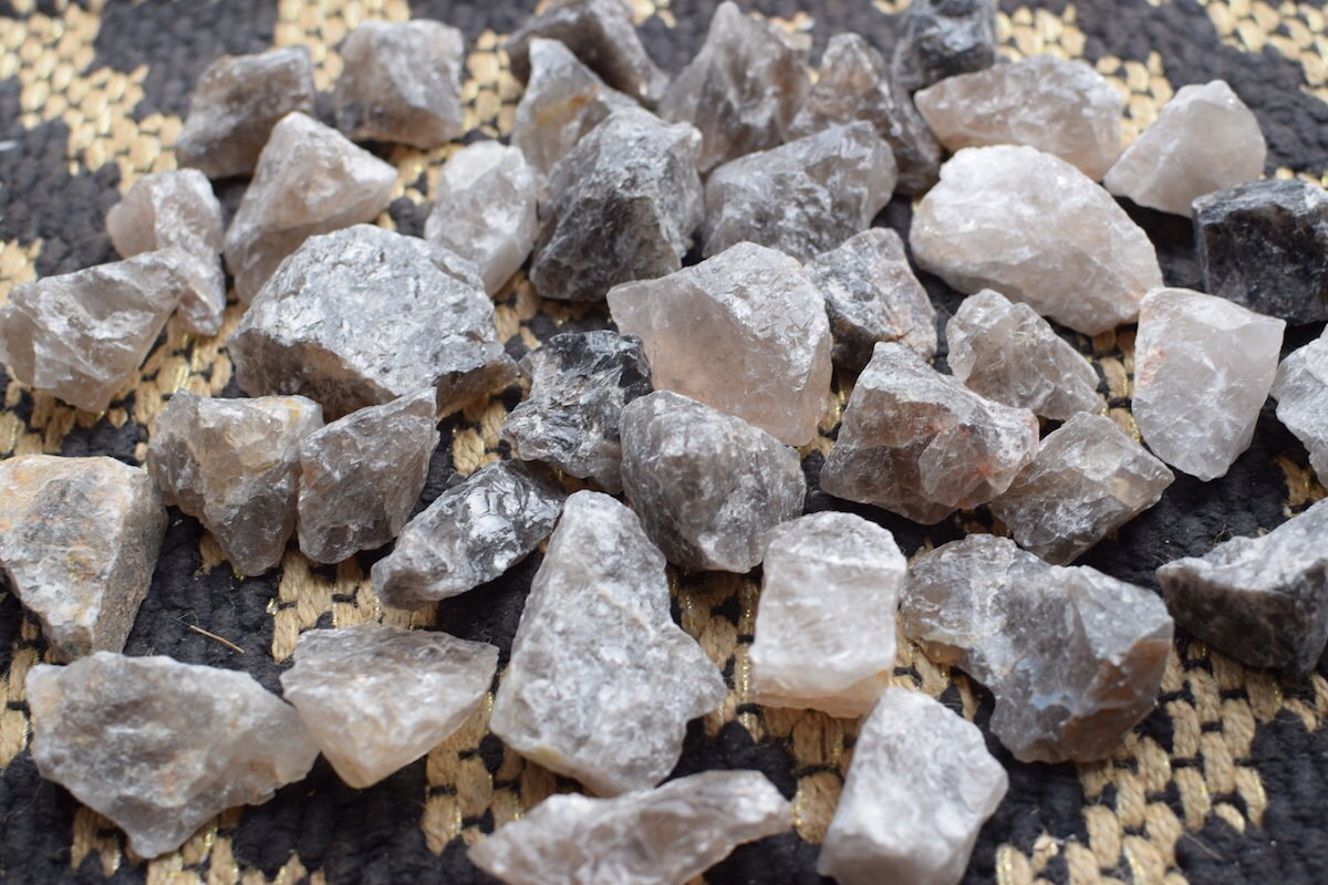 Raw Smoky Quartz Crystal Set Set of 2 Smoky Quartz Stones