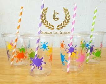 Art Party Cup, Paint Party Favor Cups (Set of 12)- Paint Party Cups, Birthday Party Cups, Party Decor