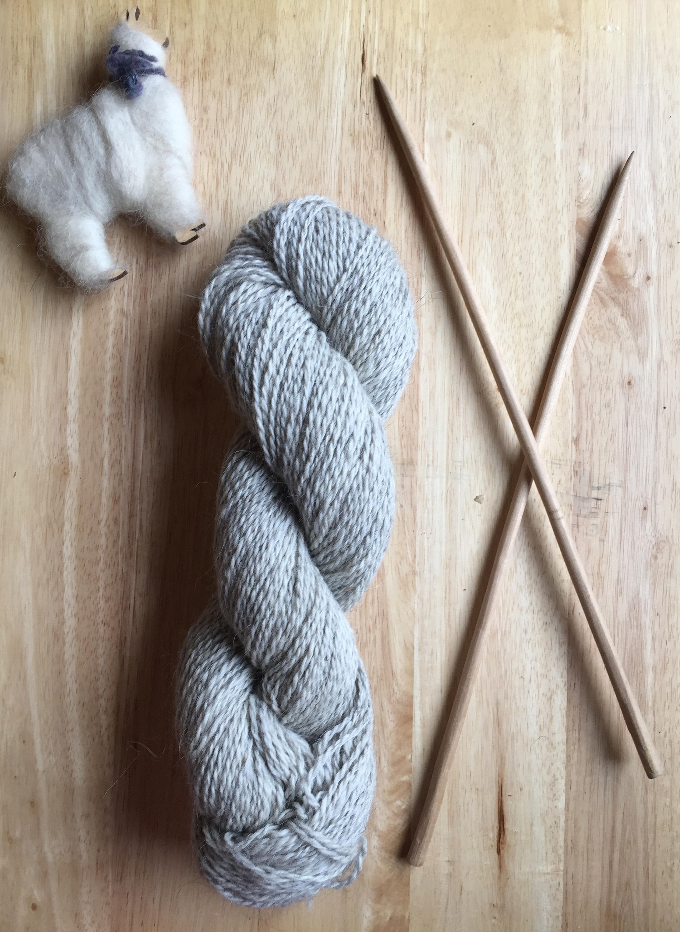 Angora Yarn Natural Grey Wool Angora and Mohair yarn Undyed Worsted