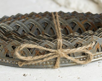 1 3/8" Decorative Metal Ribbon Trim Rusty Frames Candle Wrap Banding Dollhouse Cake Stand Lamp Madonna Santos Crown Tiara Approx. 5 Feet