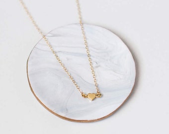 Gold Heart Choker Necklace - Heart Choker Necklace - Simple Dainty Delicate Gold Heart Necklace - Minimal Gold Choker Necklace