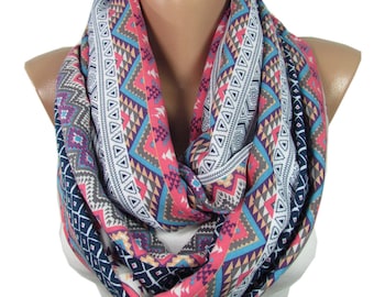 Tribal Scarf Boho Infinity Scarf Hipster Scarf Bohemian Women Accessories Aztec Scarf Birthday Gift For Her For Women For Girlfriend M50501