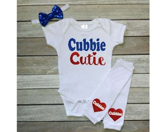 Chicago Cubs Baby Girl Game Day Outfit Cubs Girl Bodysuit