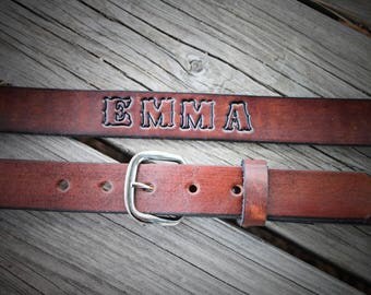 Plain leather belt, Toddler Belt, Name belt, personalized belt, Kid's Belt, Child's Belt, Cowboy Belt, Name engraved Free!