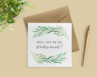 Bridesmaid Proposal Card, Will You Be My Bridesmaid Card, Bridesmaid Card, Bridal Party Cards, SKU: WYB002