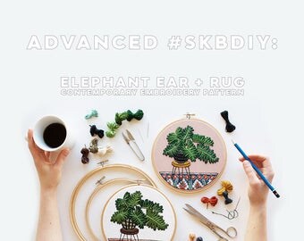 Out of Retirement! Advanced Hand-Embroidery Pattern By Sarah K. Benning: Elephant Ear + Rug - Digital Download