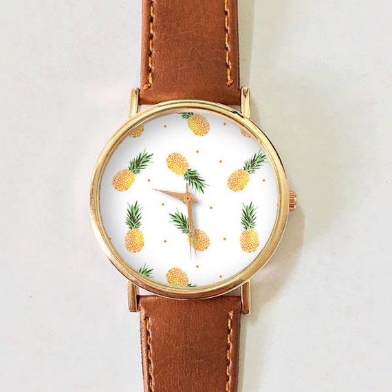 Pineapple Watch Women Watches Jewelry Print T Leather