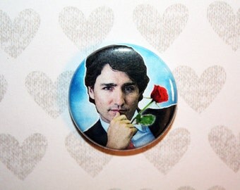 Justin Trudeau Canadian Prime Minister- one inch pinback button magnet