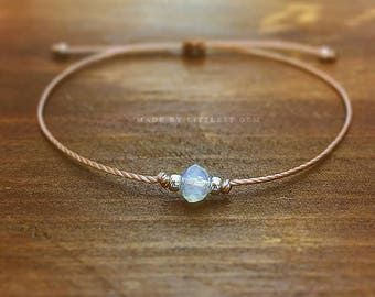 Opalite Friendship Bracelet - best friend gift - boho jewelry - best friend bracelet - bridesmaid gift - faux moonstone - opalite bracelet