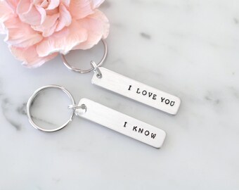 Star Wars Inspired "I Love You, I Know" Keychain Set | Gift for Girlfriend, Boyfriend, Husband, Wife | Personalization Available