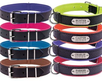 Laser Engraved Dog Collar, Personalized Dog Collar, Leather Dog Collar, Custom dog collars